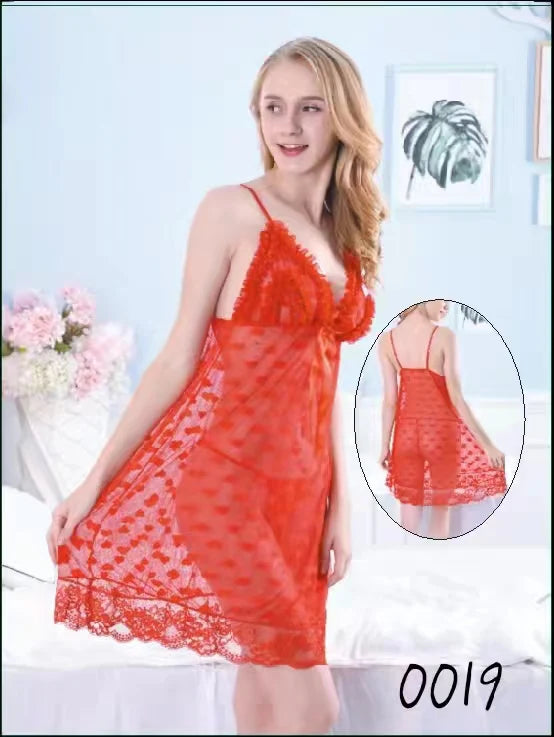 Ladies Short Nightwear In Net And Lace comfortable to wear looking stylish for Ladies