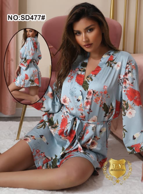 The Once More New Women Spring Summer Sexy Silk Satin Sleep Suit Cute Nightwear Home Clothes Sleepwear