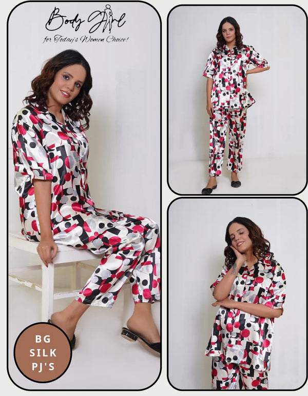 The Once More Stylish 2-Piece Puzzle Print Pajama Set – Comfortable & Trendy Sleepwear